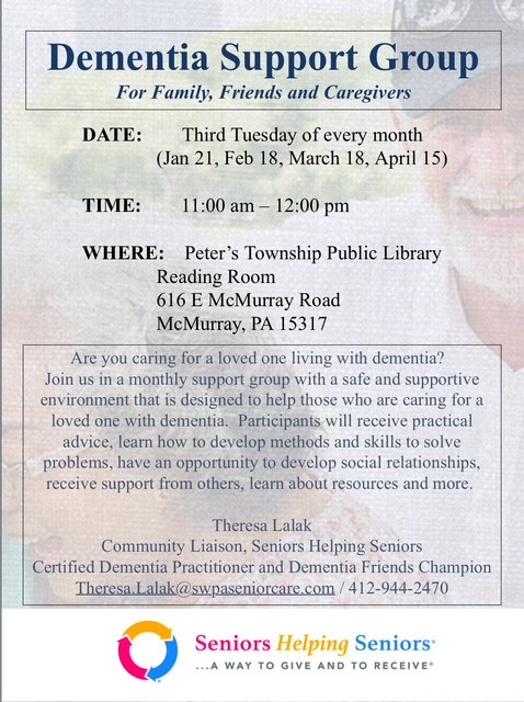 Dementia Support Group for Family, Friends and Caregivers